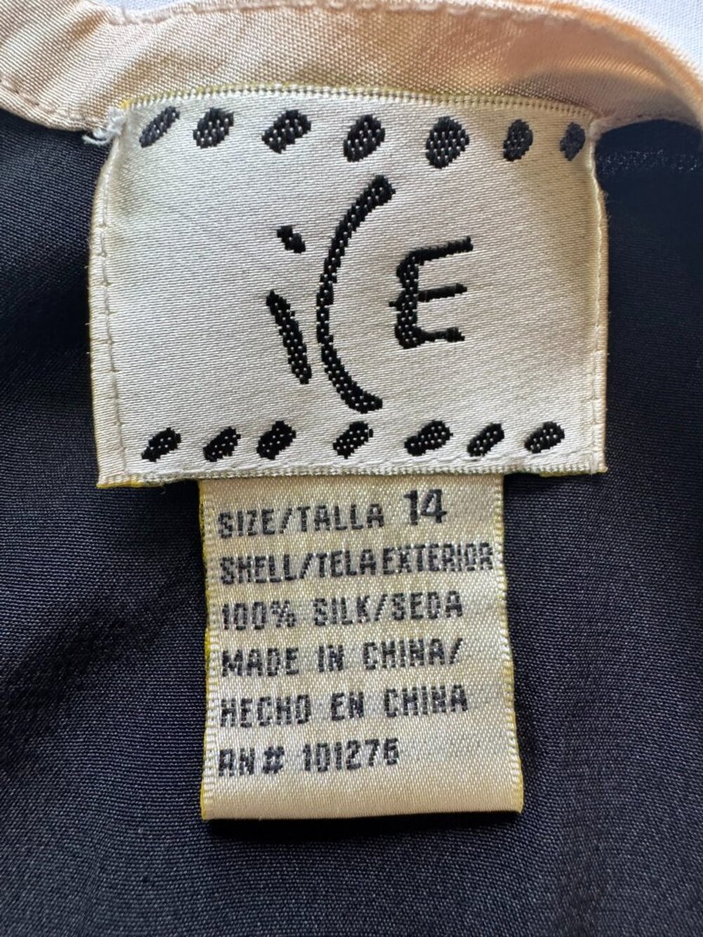 ICE 100% Silk Contrast Tank in Black Cream — Womens 14 - Picture 4 of 7
